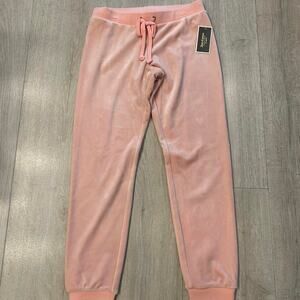 Juicy Couture black label pink velour sweatpants. Size small